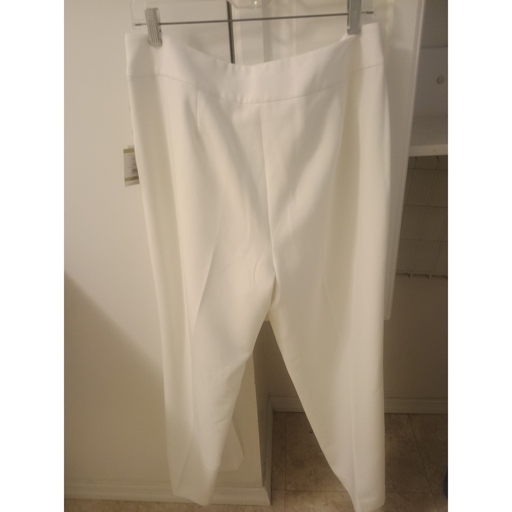 Kasper Women's Dress Pants white Front Crease Wide Leg Dress NWT Size 14P - Picture 6 of 7